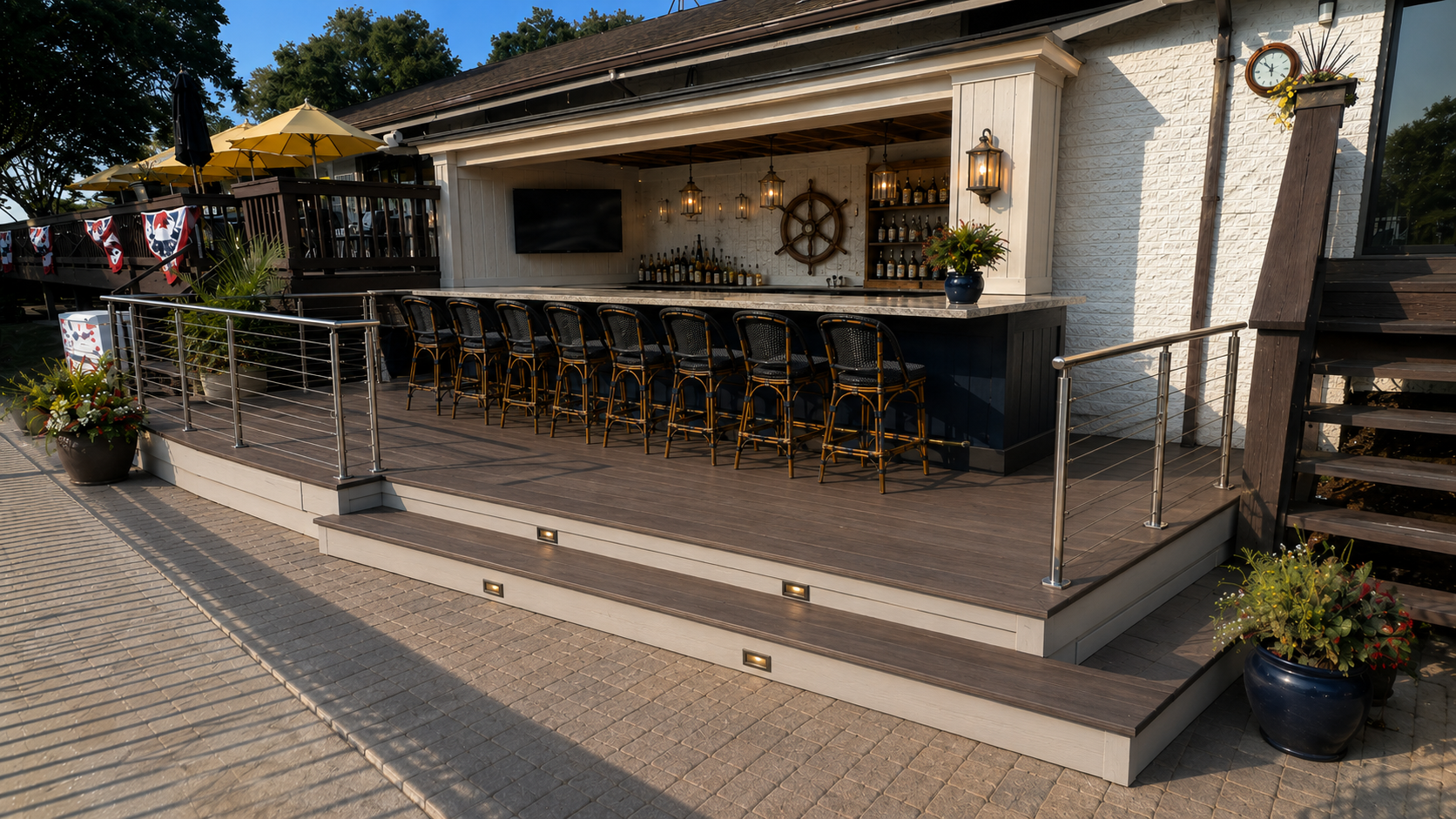Conceptual rendering of the planned poolside bar and outdoor dining area